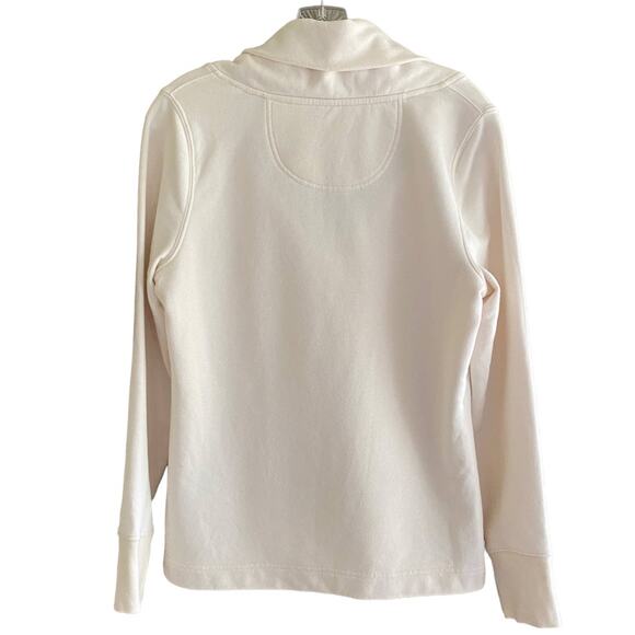 L.L. BEAN Women's Size S Shawl Collar Sweatshirt Top Cream Pullover VN06135 - Picture 7 of 9